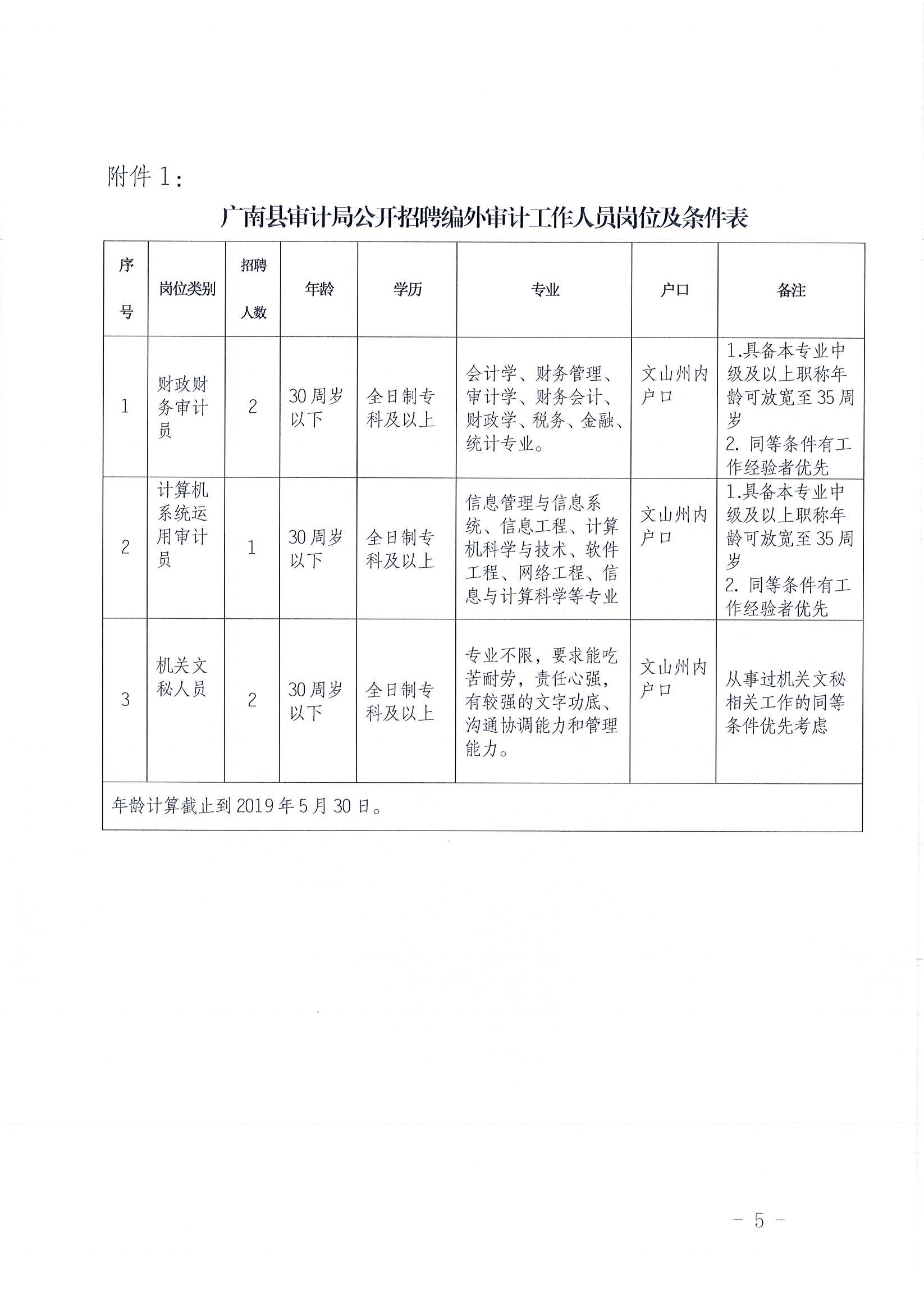 文山县审计局最新招聘启事