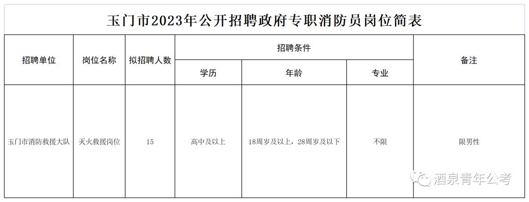 玉门市应急管理局招聘公告概览